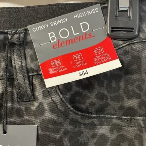 Bold Elements Womens High Rise Curvy Skinny Jean Tummy Control Stretch NWT - Picture 3 of 10